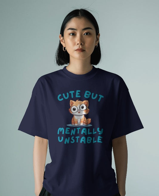 Mentally Unstable Unisex Oversized T-shirt