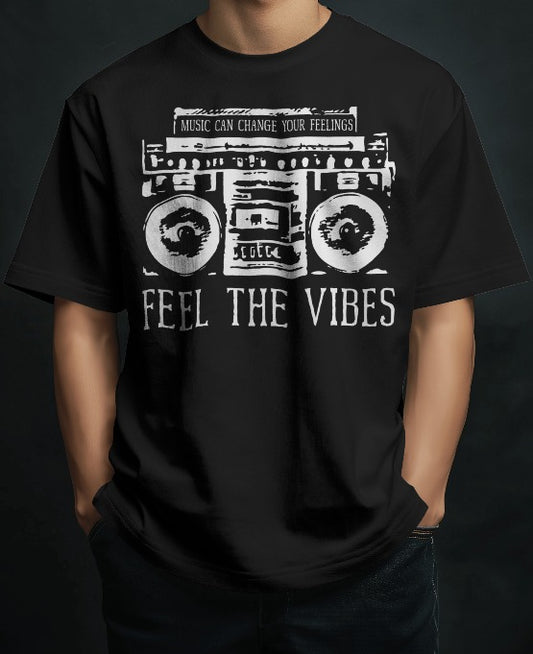 Music Feel the Vibe Unisex Oversized T-shirt